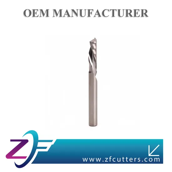 CNC Single Flute End Mill Left-Hand Helix, Right-Hand Cut, Single-Point Od Grooving Tool with Downward Chip Evacuation End Mill